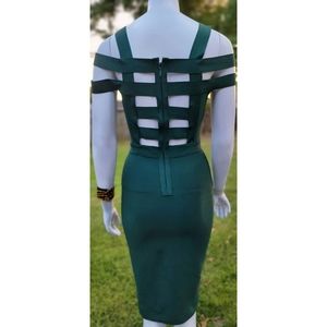 Green Straps Bandage Dress,